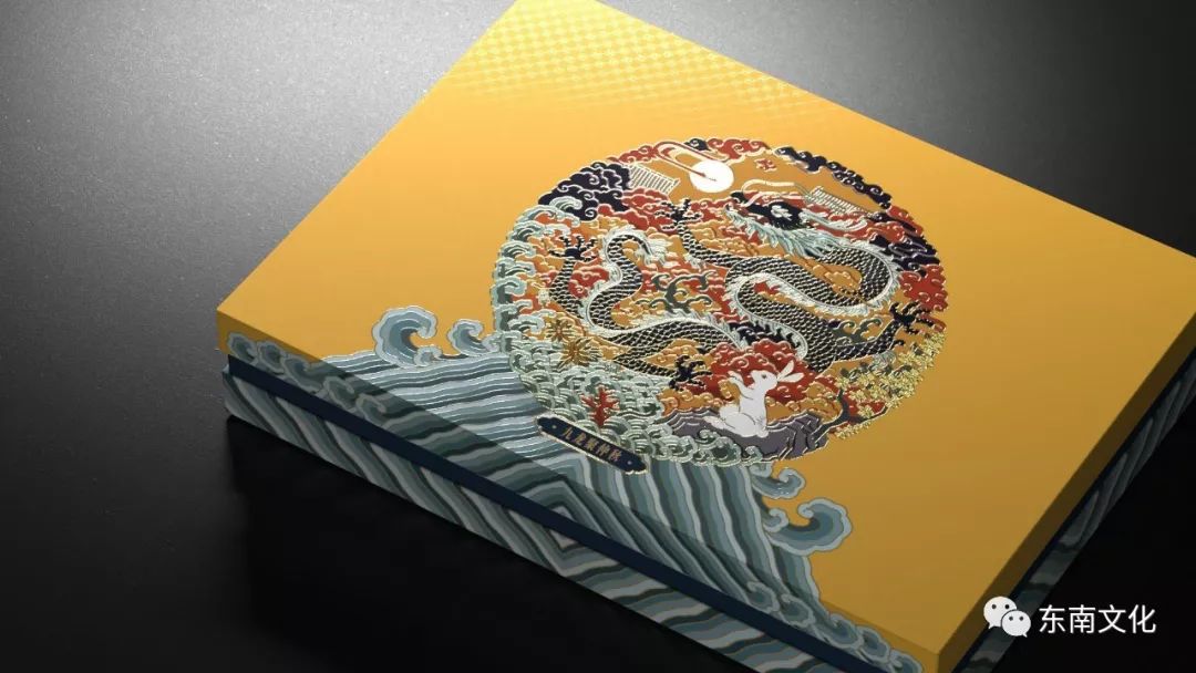 礼盒采用世界最新的印刷工艺——冷烫及局部uv,团龙栩栩如生特制的