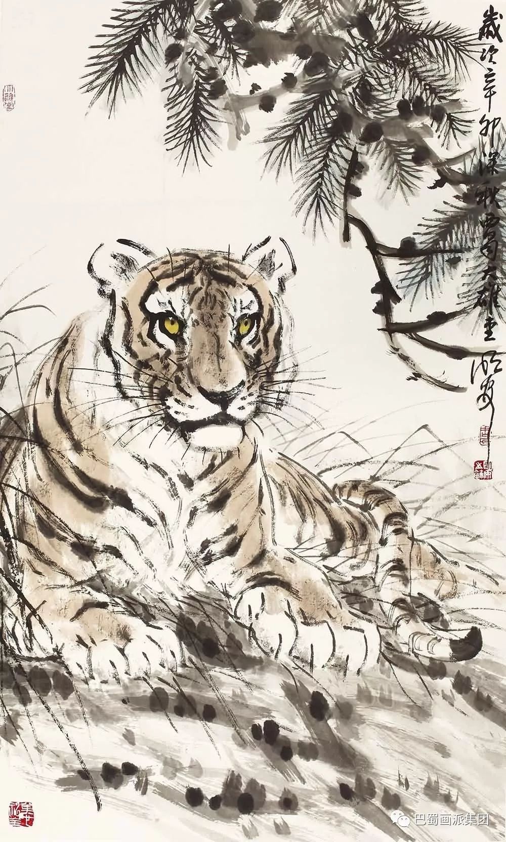 巴蜀画派名家周明安酣畅淋漓的传神虎画