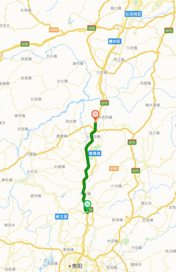 记者从贵州高速公路集团贵阳路网中心了解到,贵遵线(k1274 800-k1320