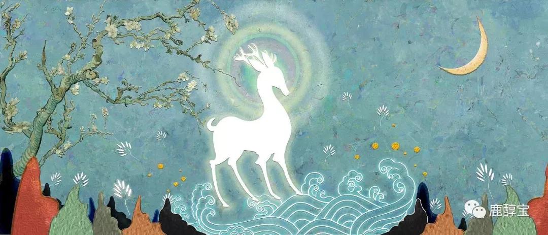 的骆驼队因遇风沙袭击而迷路,忽然出现一头九色神鹿给他们指点方向
