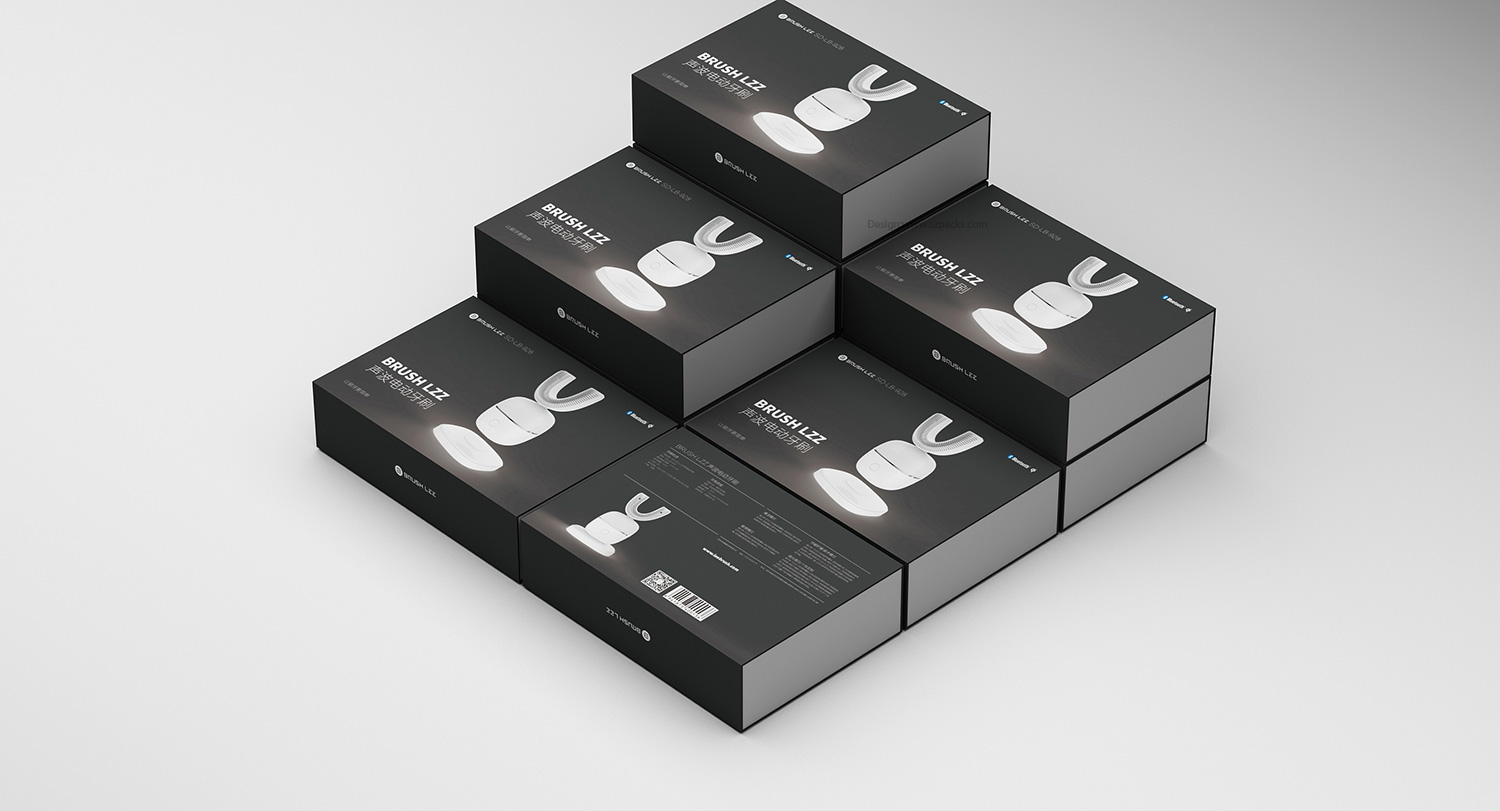 科技感极强的电动牙刷包装设计