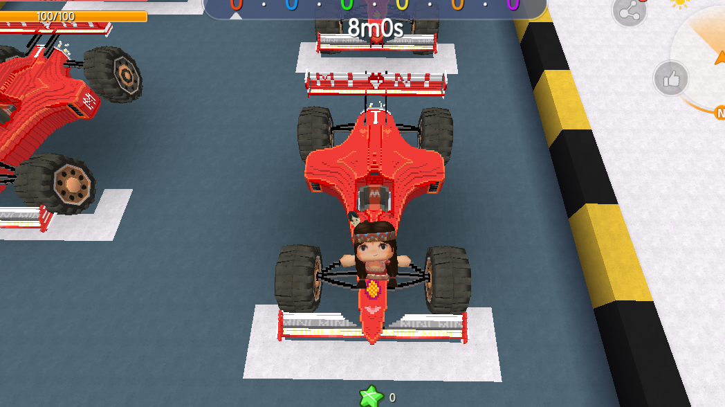 迷你世界:玩家自制f1赛车,红色车身女神最爱,百米加速2.7秒!_汽车