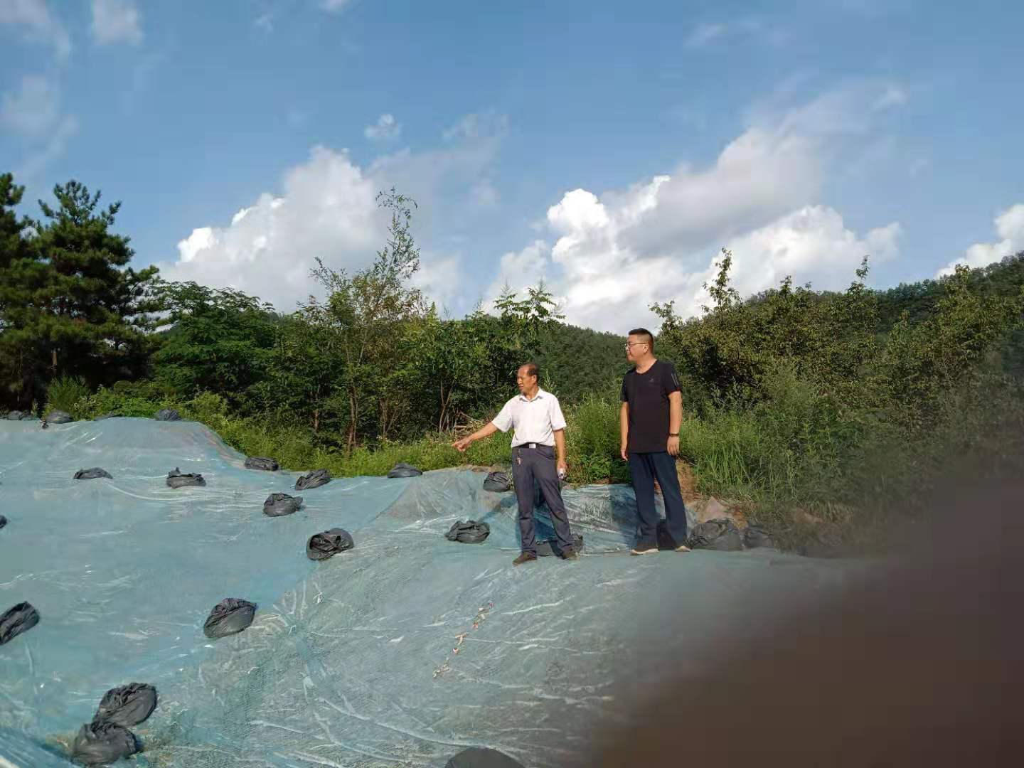 石界河镇领导到通渠村实地督查地质灾害点防御工作