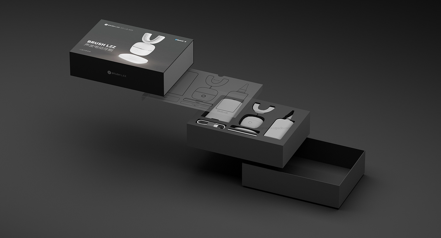 科技感极强的电动牙刷包装设计