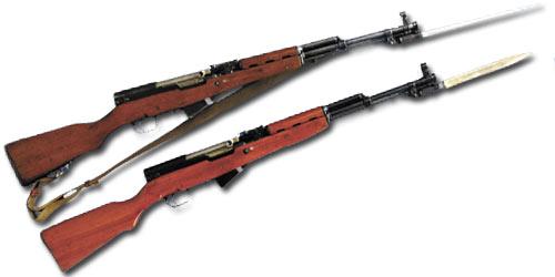 日本三八式步枪和部分毛瑟步枪以及美国m1903式斯普林菲尔德步枪,成为