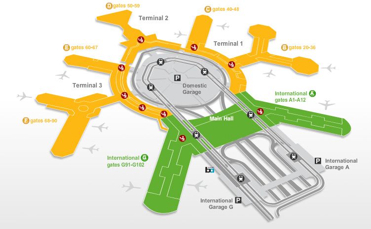 西雅图机场平面图图片