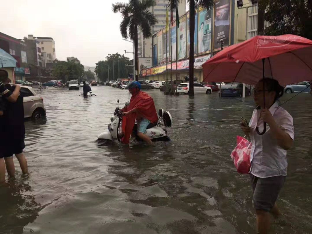 韋帕這大水貨小颱風搞出特大暴雨海口多路段成海暴雨還要持續到視頻