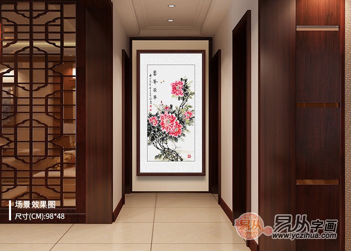 纯手绘玄关吉祥花鸟画推荐,帮家居带来好运