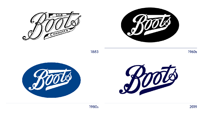 1849年的英国美容护肤品牌boots更新品牌logo设计的案例欣赏