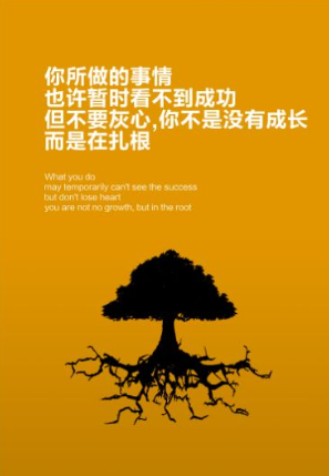 都能有回报,但是你每努力一次,你就会前进一步,我们把这个称作扎根