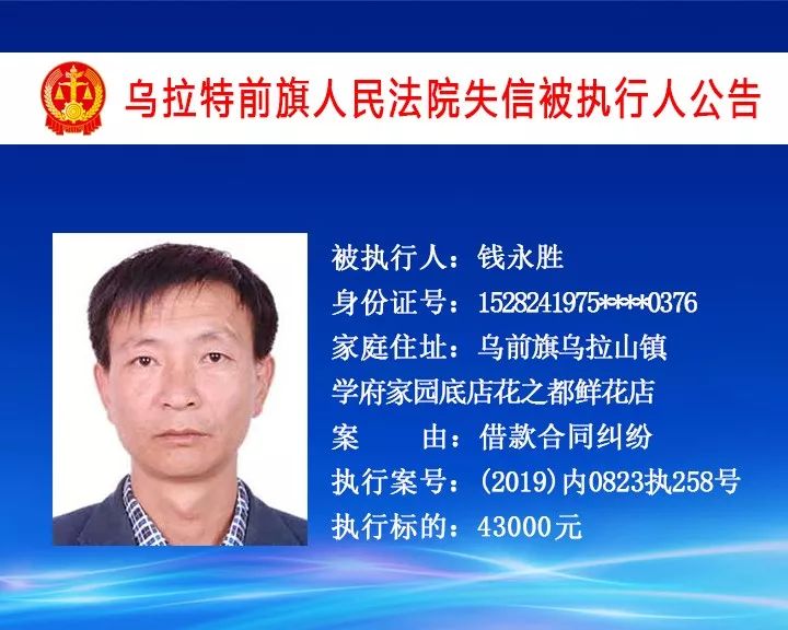 巴彦淖尔又公布一批失信被执行人名单,快来看看都有谁!