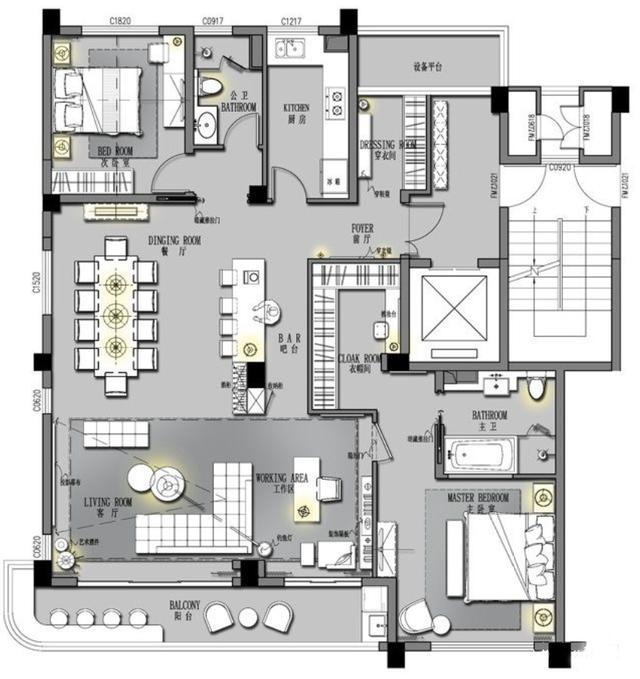 室内设计资料1000张经典方案优化平面图