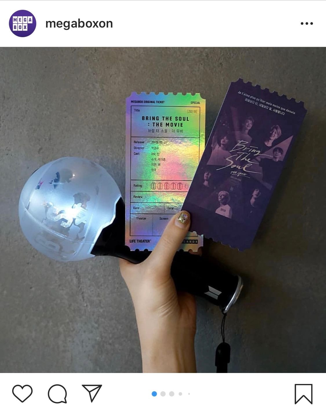 韩国电影院megabox推出防弹少年团bringthesoulthemovie特别版镭射