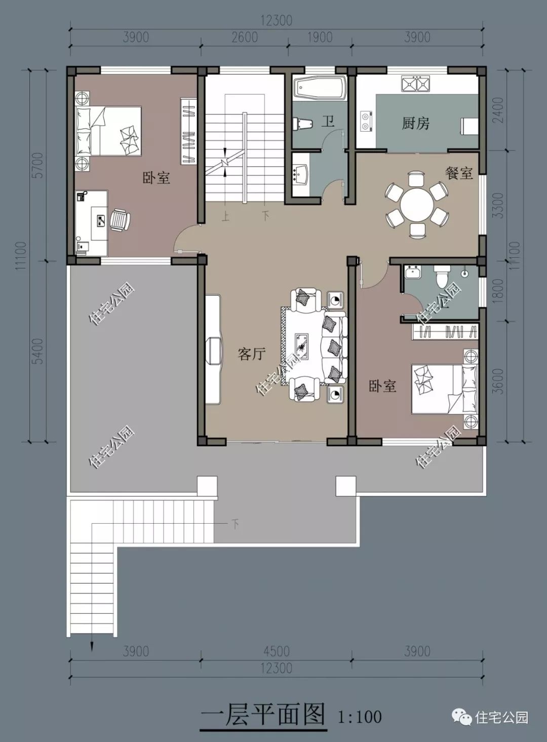 1112米简欧住宅宅基地地势低设计一个架空层