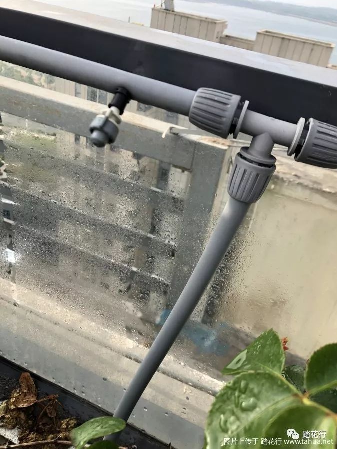 灰色的是铝塑管,接到上述黑色控制器下出水口.