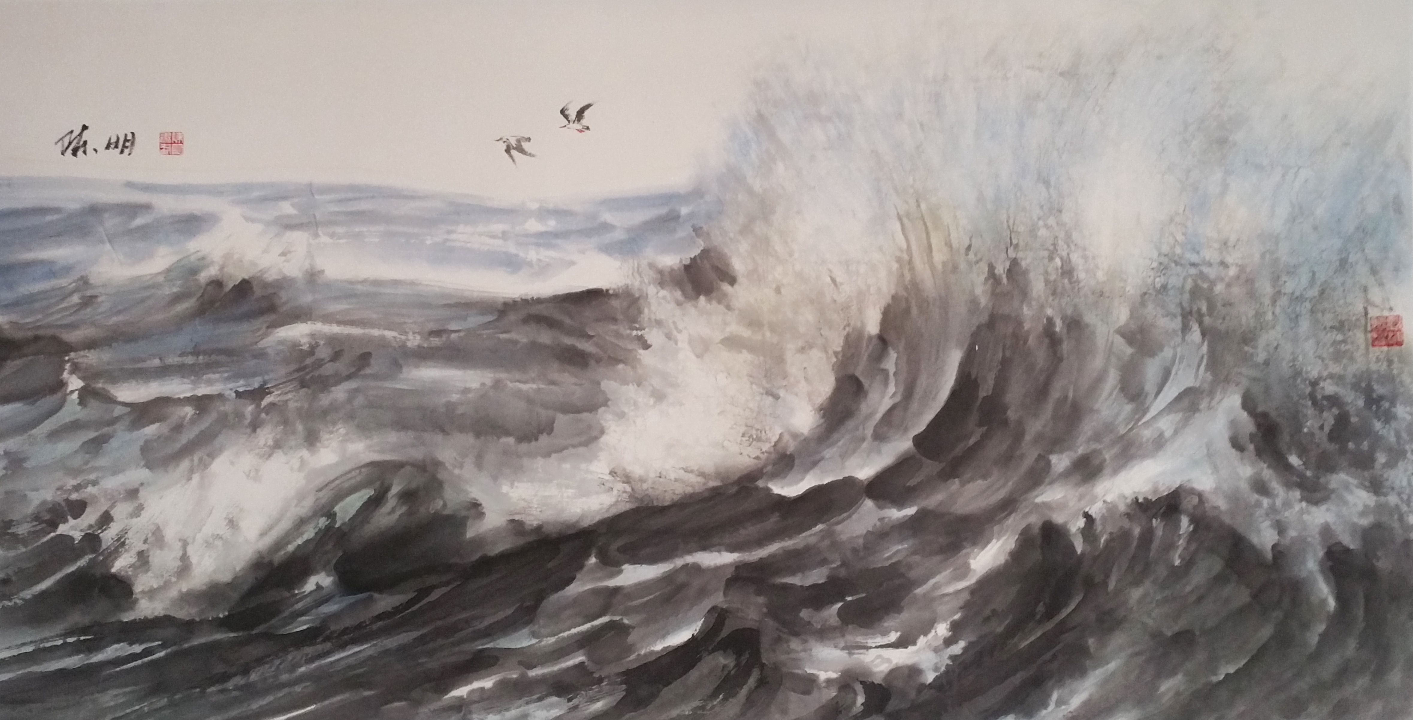 激情的释放陈明大海系列作品鉴赏