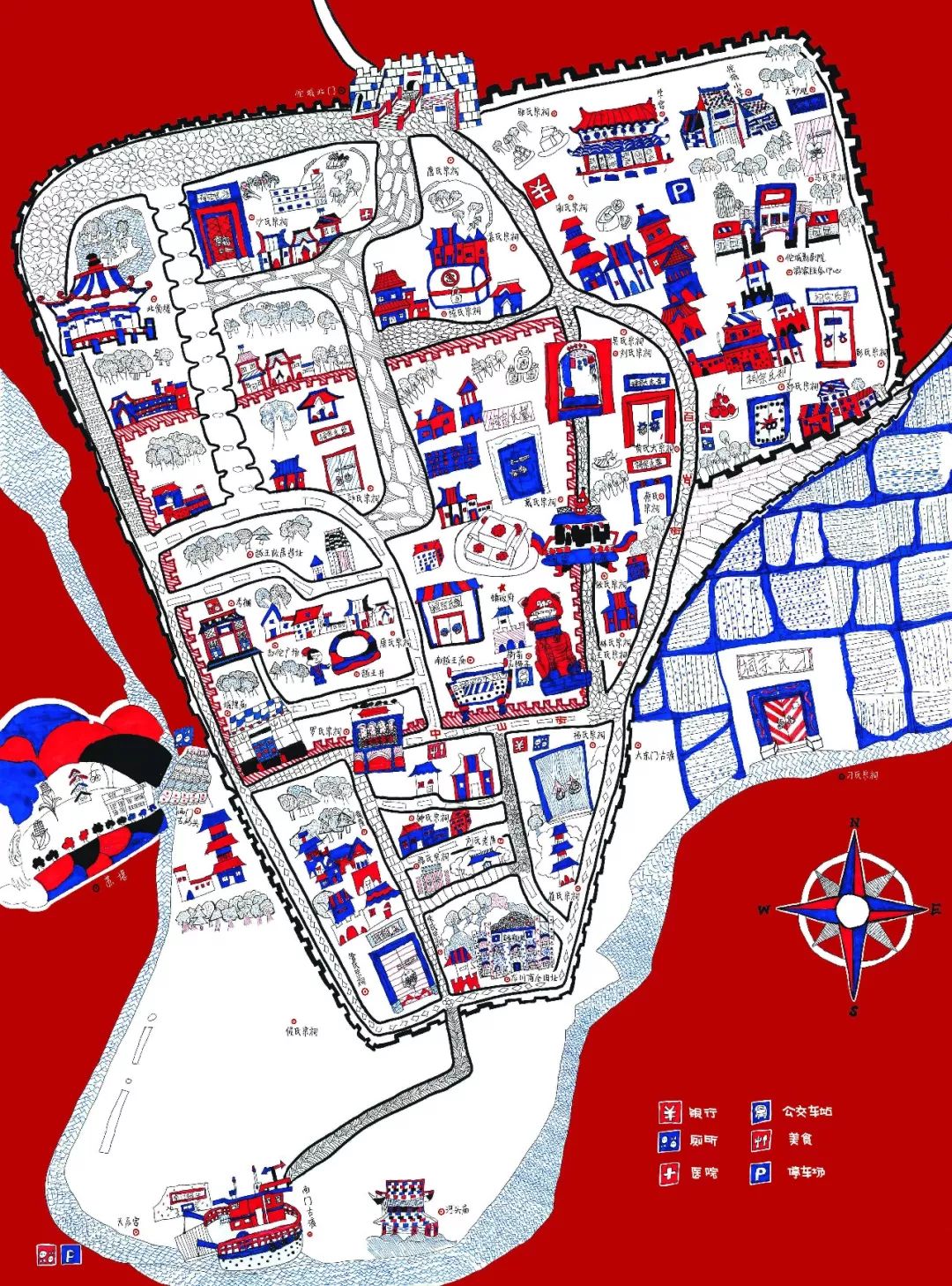 最近,有一张佗城手绘地图,《中国留守儿童审美启蒙读本——乡村寻美记