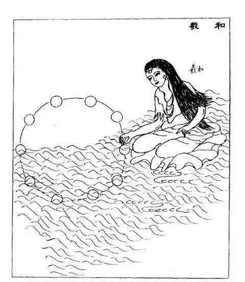 羲和浴日汉画像石图片