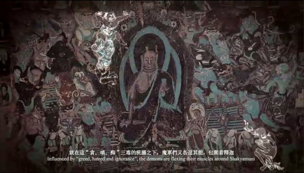 【敦煌石窟】北魏-254窟【2】南壁:释迦降魔、动画《降魔成道》【高清大图】_释迦牟尼