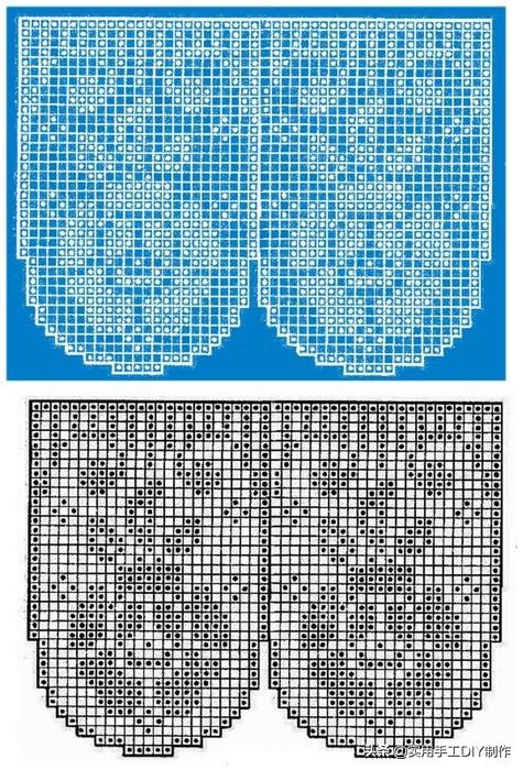 「钩编图解」127种圆角网格玫瑰花边