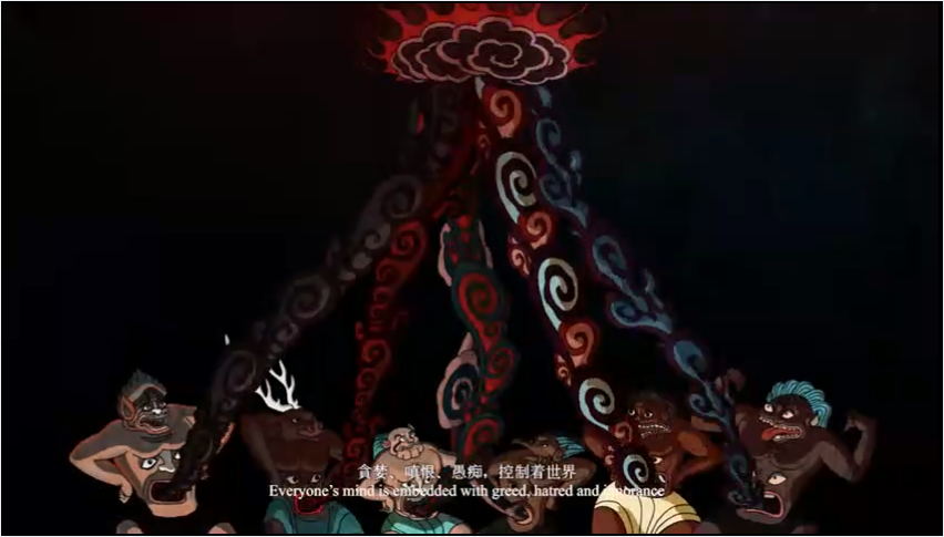 【敦煌石窟】北魏-254窟【2】南壁:释迦降魔、动画《降魔成道》【高清大图】_释迦牟尼