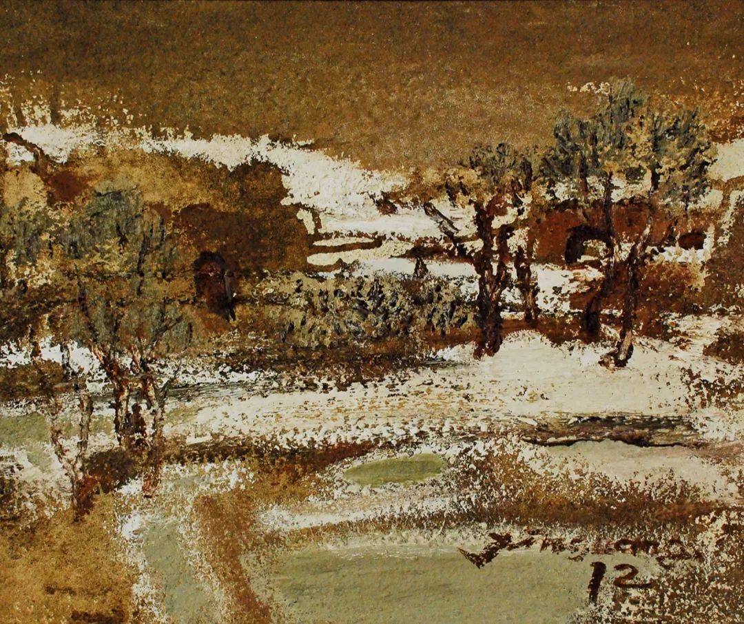 《故园》50cm× 60cm 布面油画 2012贾新光号弘先,德坐.