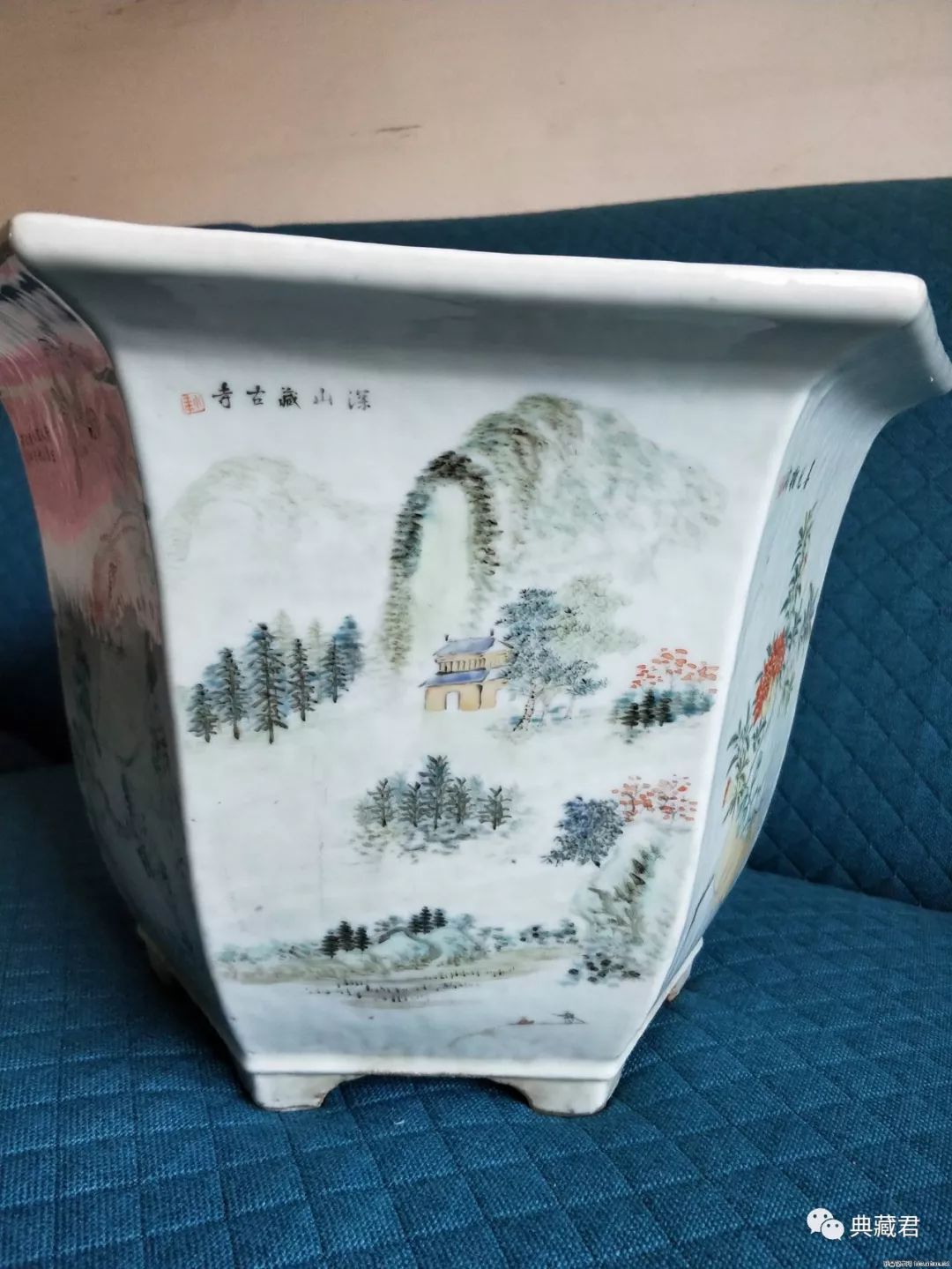 王启明浅绛彩六棱大花盆赏析