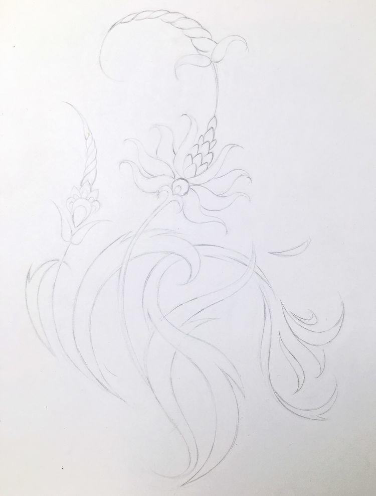 用感性的方式练习线条,凤尾花21,彩铅手绘教程