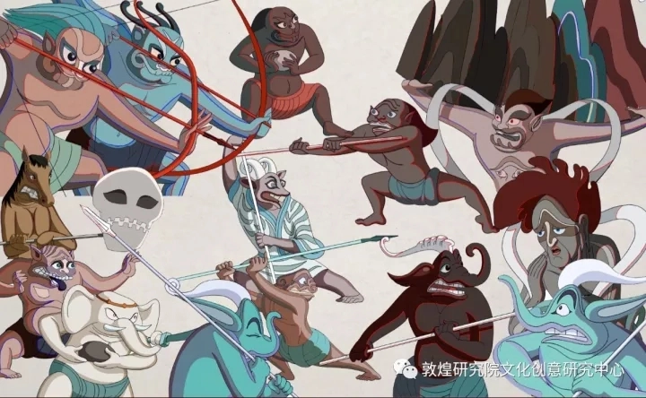 【敦煌石窟】北魏-254窟【2】南壁:释迦降魔、动画《降魔成道》【高清大图】_释迦牟尼