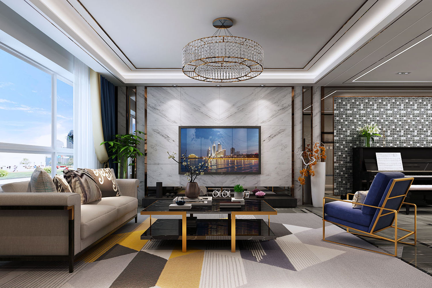 银川装修世茂悦海144㎡丨低调不单调吹爆颜值的后现代轻奢风