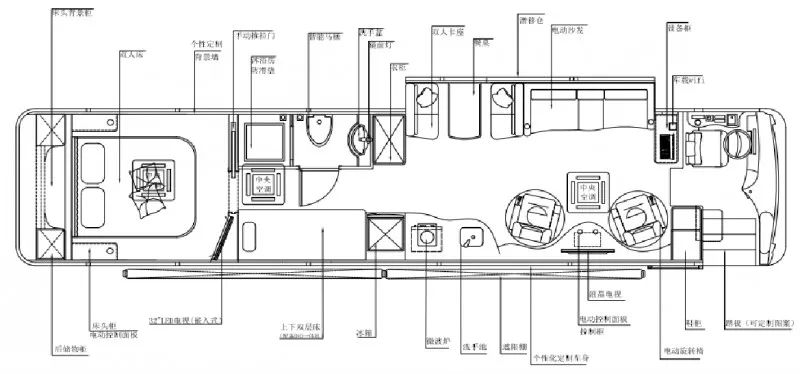 a型房车长12米配3台空调4米车拓秒变移动酒店式公寓