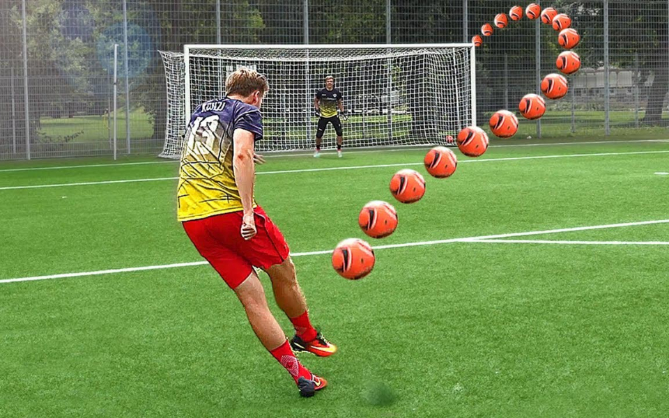 不服都不行足球牛人踢出对抗物理学的s形弧线球