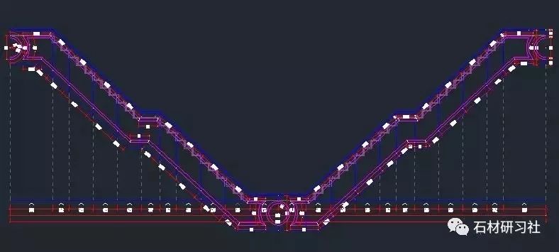 石材旋转楼梯cad素材的正面与侧面平面图参考