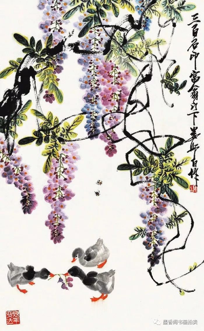 娄师白画紫藤,超美!