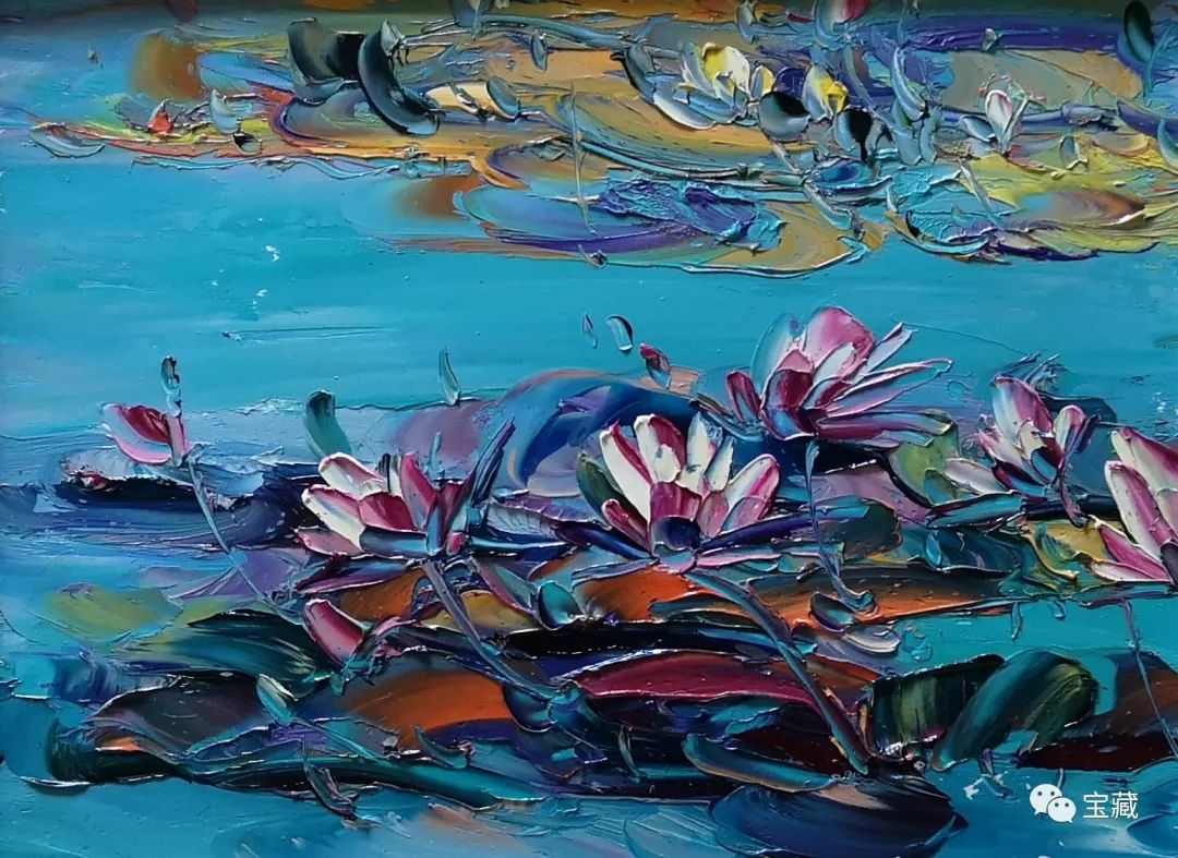 现场陈岚首次回乡展善水莲花油画作品展亮相宁波善水阁