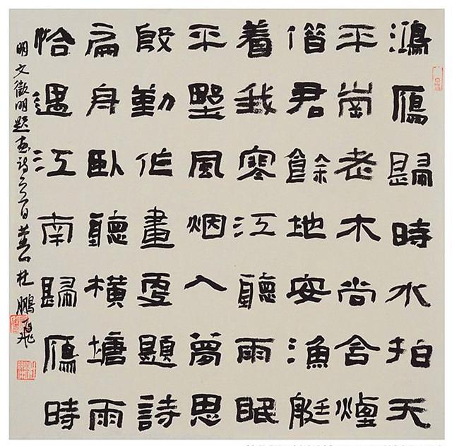 安徽第三届十佳青年书法家杜鹏飞擅隶书书作多正体野逸之气