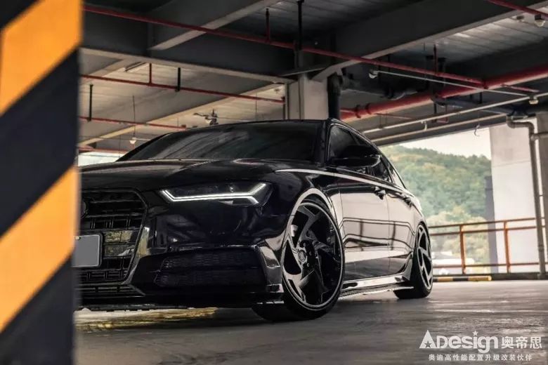 奥迪改装全面黑化后帅气指数不输rs6奥迪a6改装案例