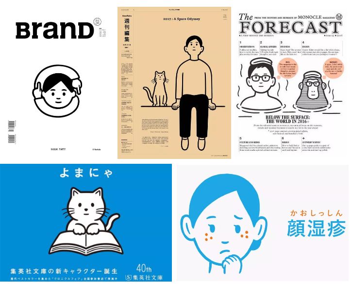 noritake绘制的杂志封面及广告插画对戏剧性和目的性较强的主题兴趣