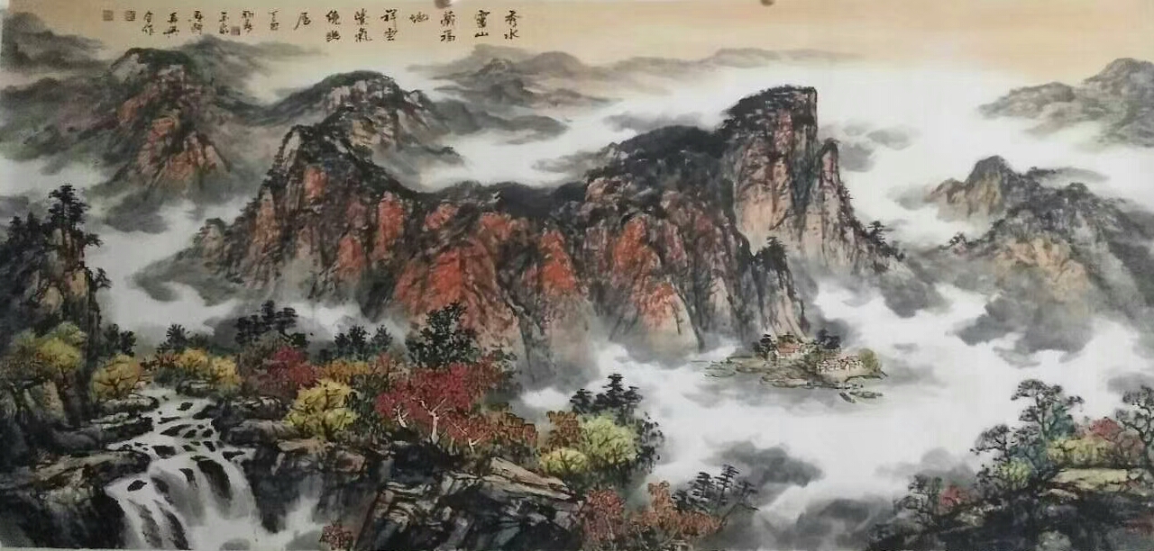 中国美术家协会会员李再兴国画鉴赏_山山水水