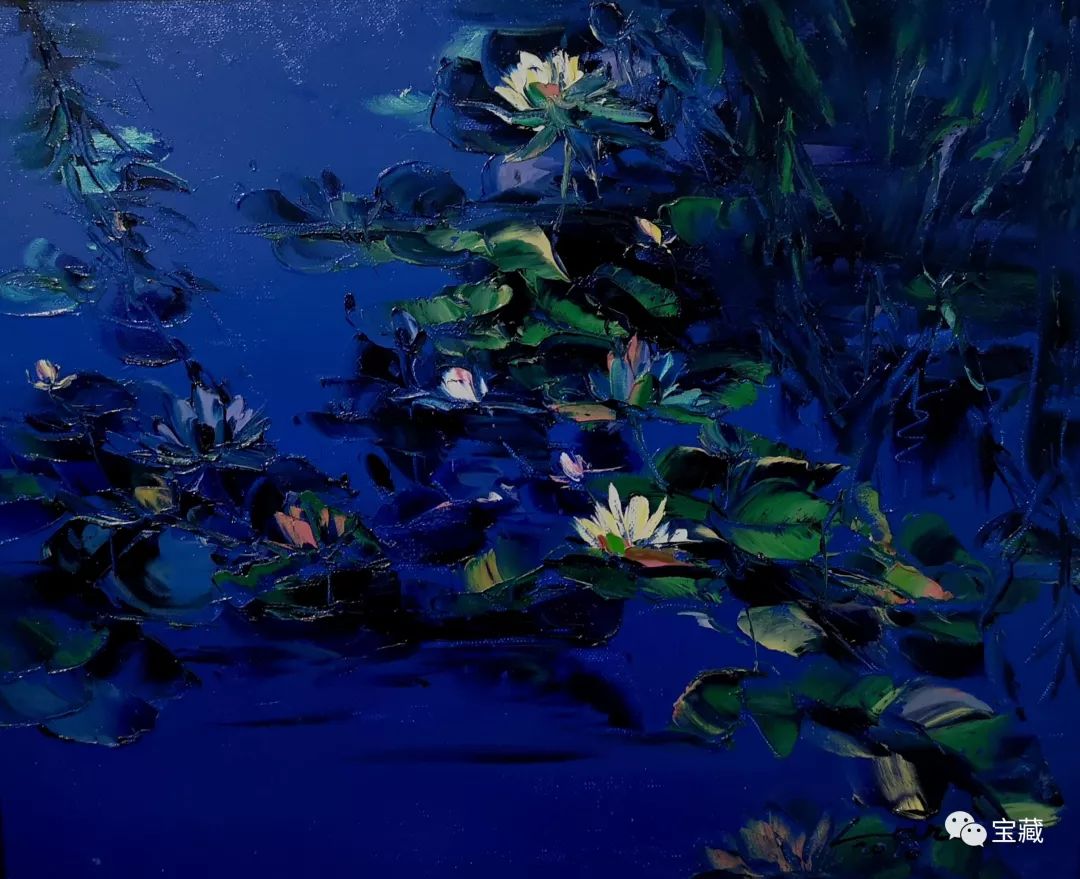 现场陈岚首次回乡展善水莲花油画作品展亮相宁波善水阁