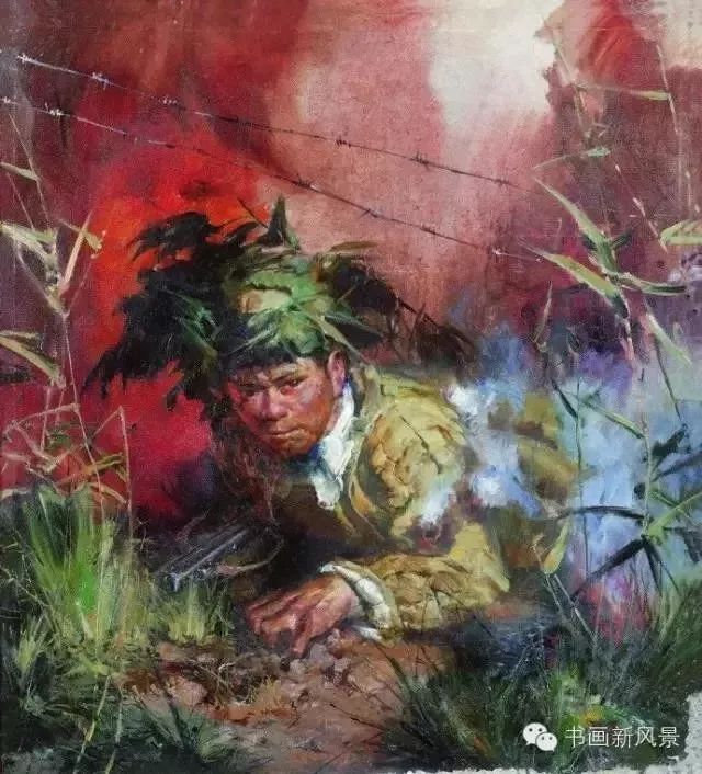 红色油画_上甘岭