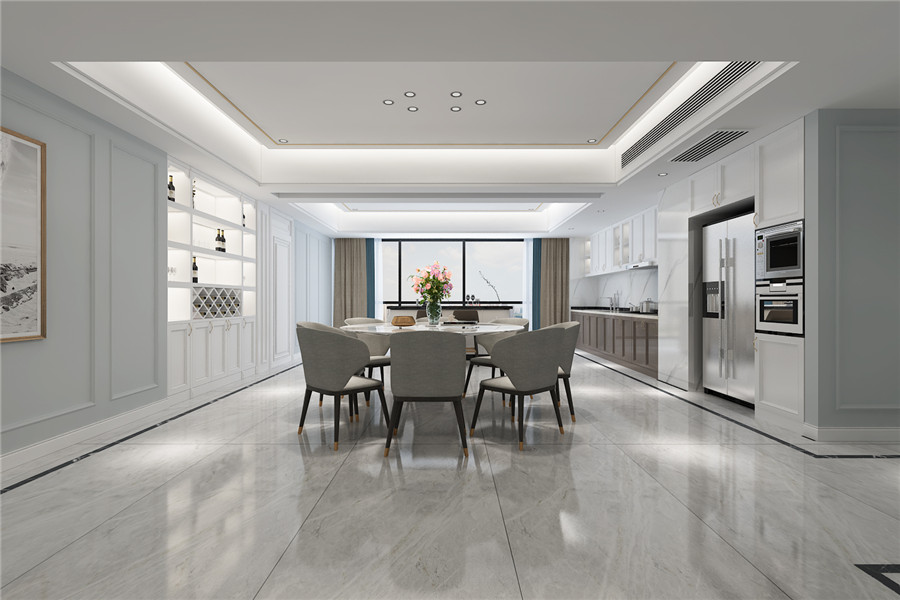 株洲奥园养生城300㎡大平层现代轻奢风格装修效果图