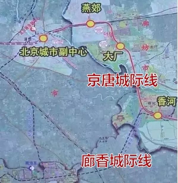 香河两条轨道交通线路走向图曝光