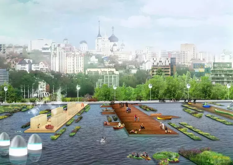 伸出的临水平台除了基本景观可以注入更多的主题活动19 水边台阶广场