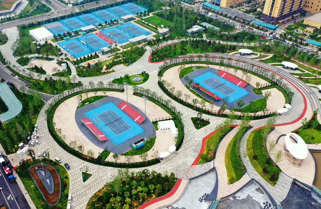 滨河体育中心网球场▲太原天龙山"网红桥"▲环太原国际公路自行车赛