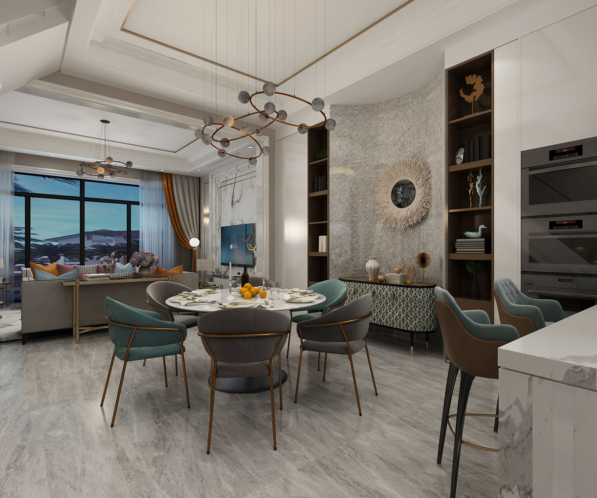 大连装修公司亿达十五墅现代轻奢风215平