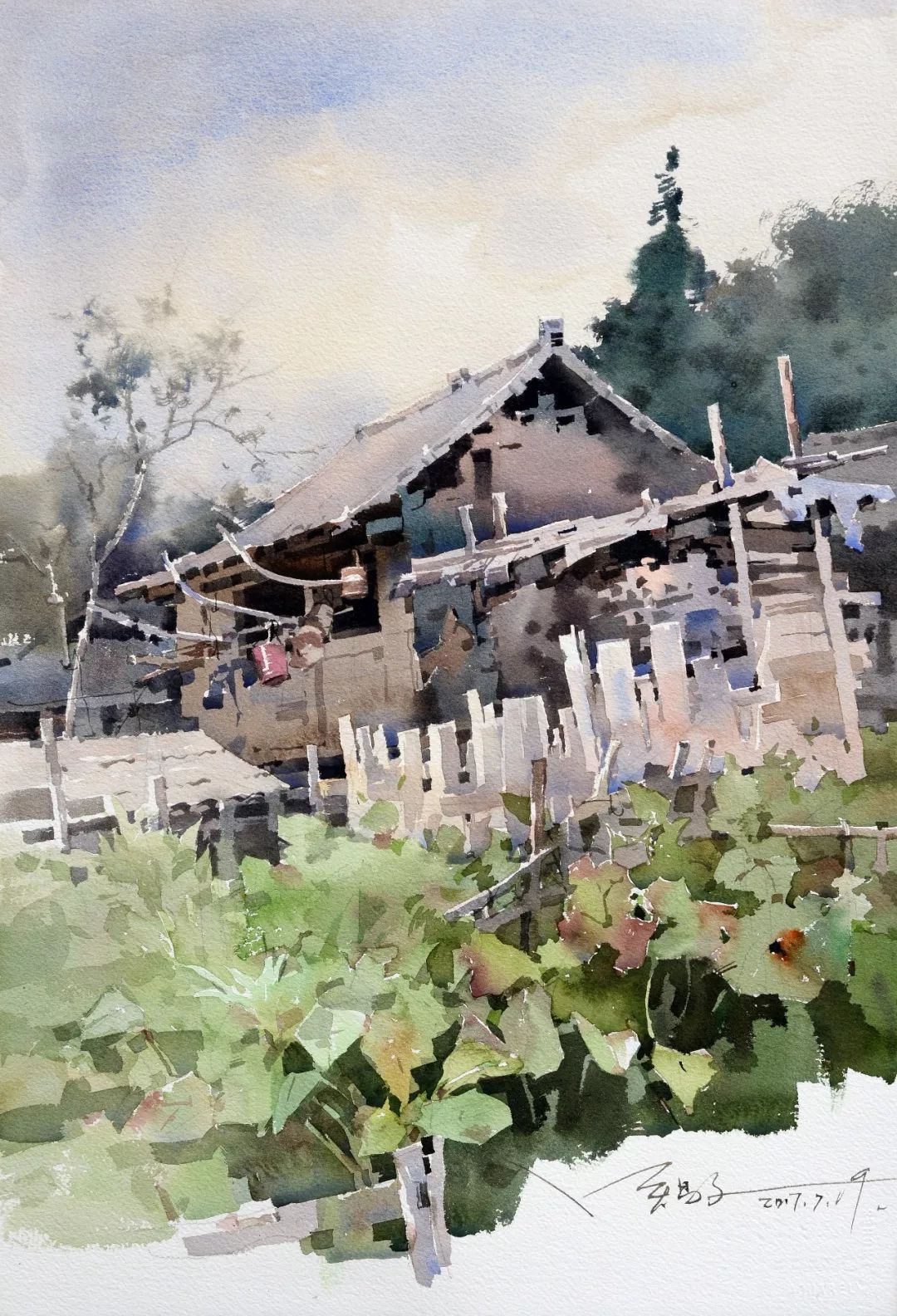 汕头市美协理事《红滩》获"第十届全国美展水彩粉画展"优秀奖《去年