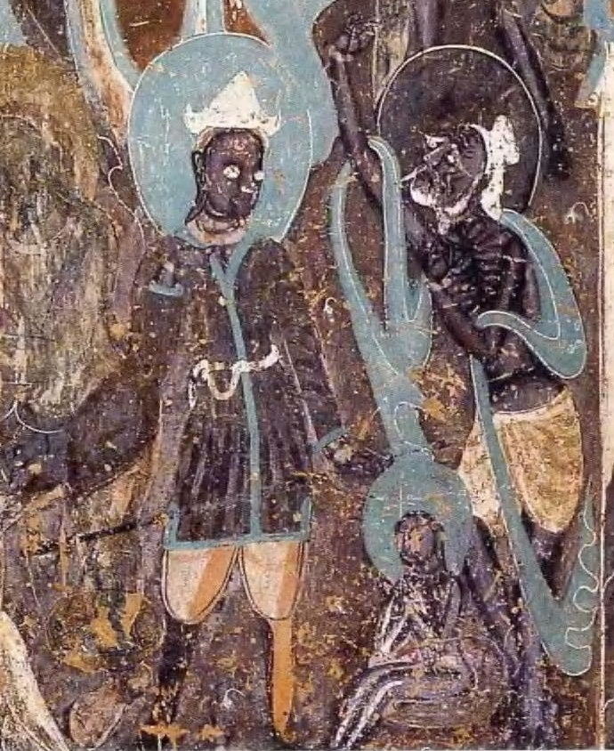 敦煌石窟北魏254窟4北壁本生故事尸毗王割肉救鸽高清大图