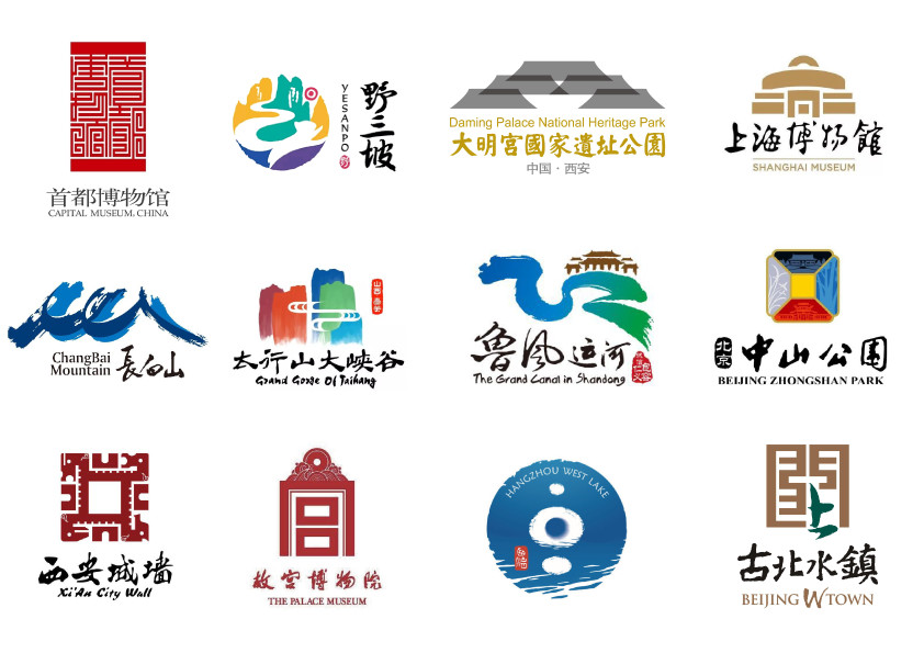 logo 的自然景區多於東部景區(除去毛筆題字,如黃山的題字) (2)人文