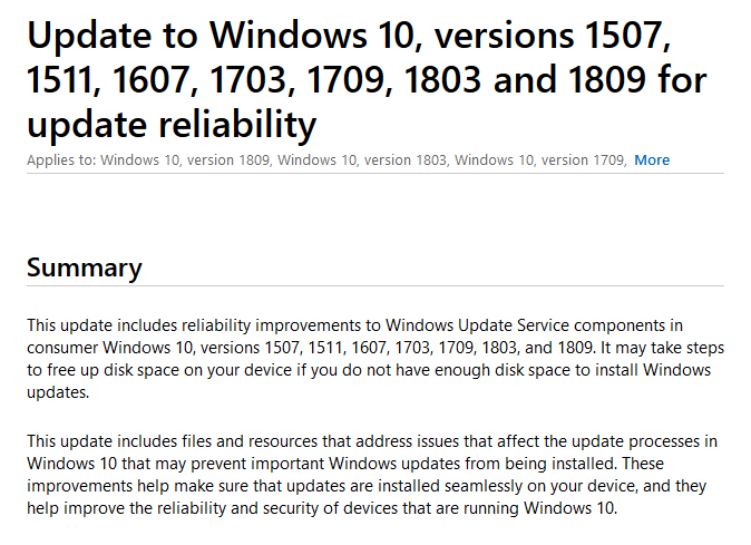 微软重发KB4023057更新：为升级Win10 v1903做准备